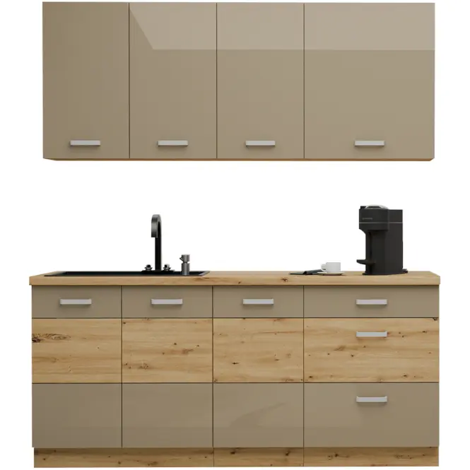 Konyhabútor Artisan Cappuccino 180cm Munkalap nélkül,2