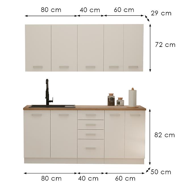 Konyhabútor Eko White 180cm Munkalap nélkül,3