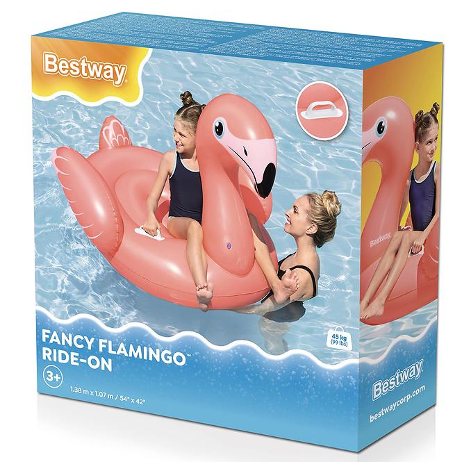 Felfújható matrac díszes flamingó 1,38x1,07m 41525 