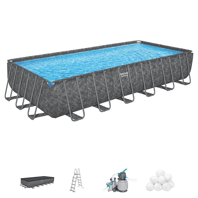Szögletes medence kerettel és kiegészítőkkel APX 7.32x3.66x1.32m 561KG