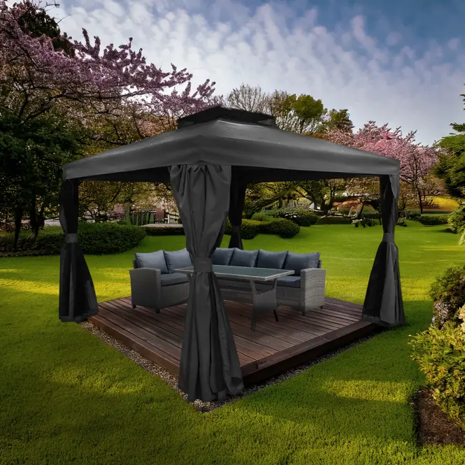 Kerti pavilon Porto 3x3x2.7m grafit