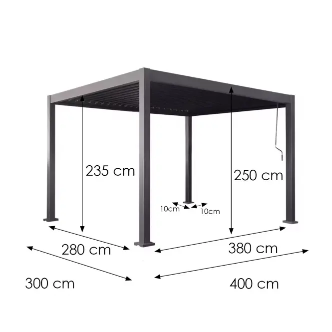 Kerti pavilon Merkury / pergola 3x4x2.5m