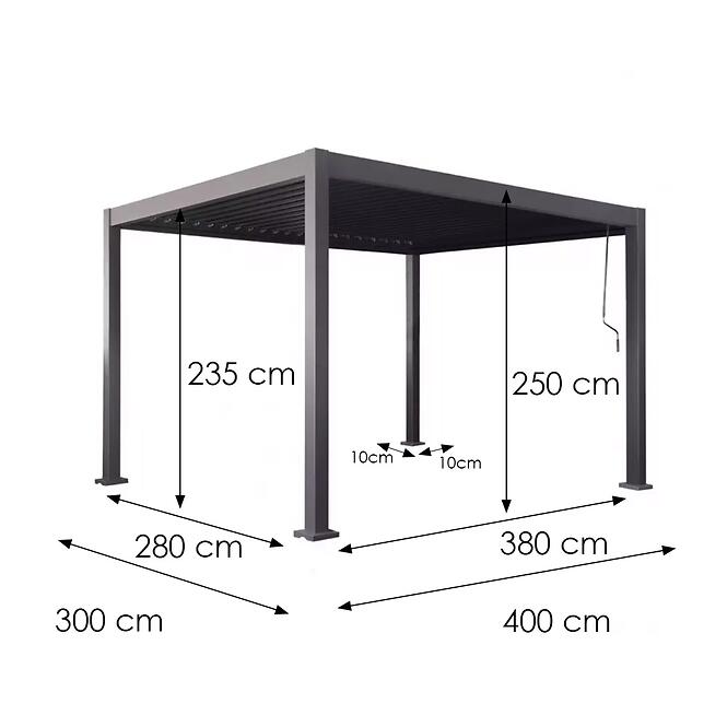 Kerti pavilon Merkury / pergola 3x4x2.5m