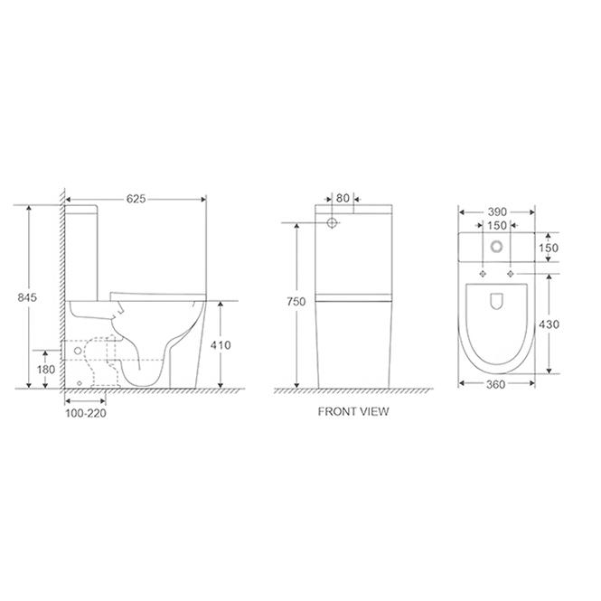 WC kombinált Hass Rimless szabadon ejtő deszka örvényöblítés