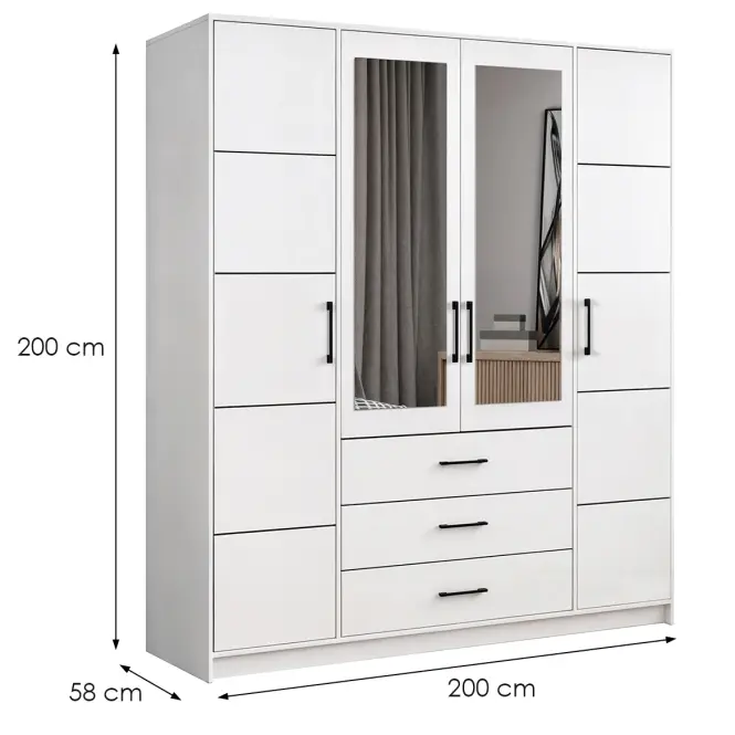 Szekrény Belluno 200 fehér
