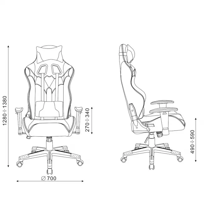 Gamer szék CX1055H piros/fekete,2