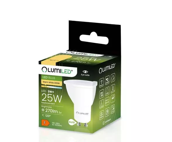 Izzó Lumiled LED GU10 3W 270LM 120ST. CB,6