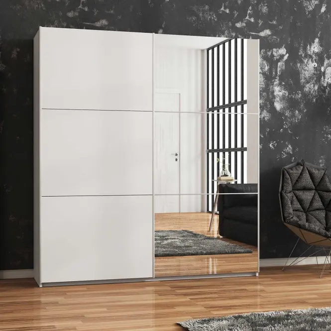 Szekrény Vigo 120 Fehér/Tükör,6