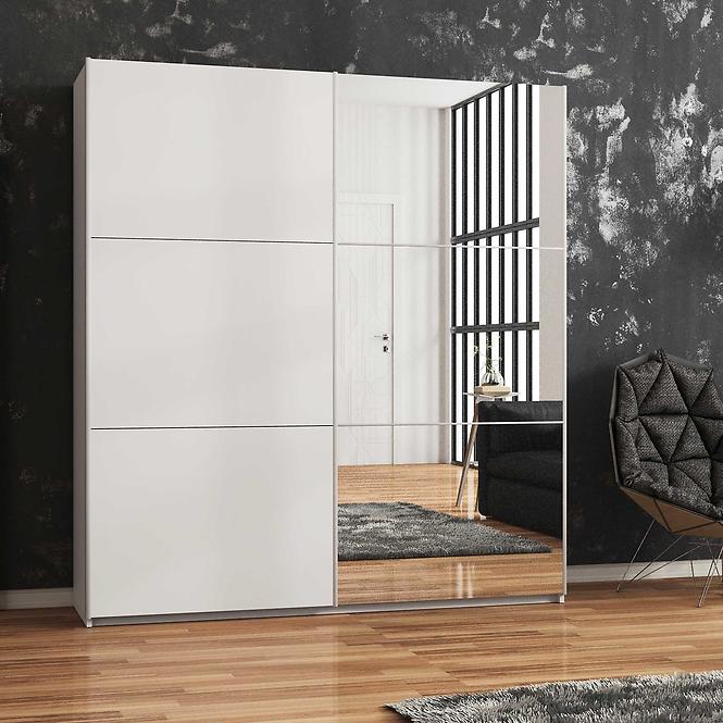 Szekrény Vigo 120 Fehér/Tükör,6