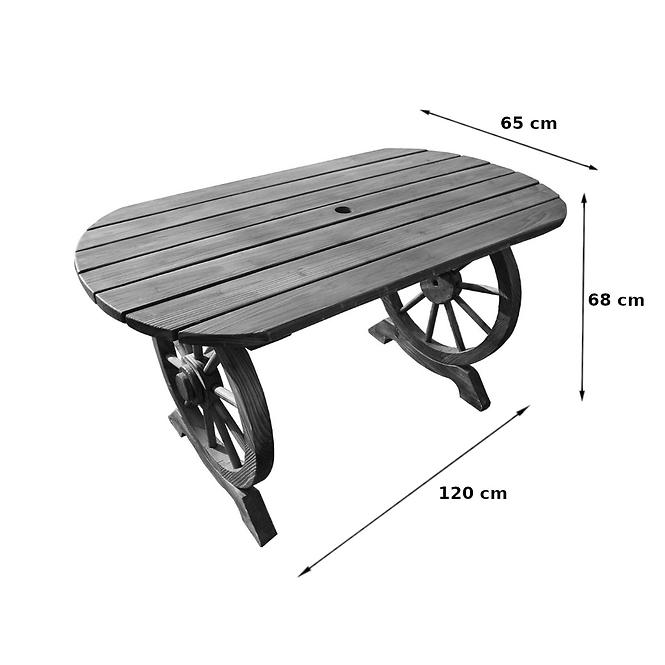 Asztal fábol 120x65x68cm