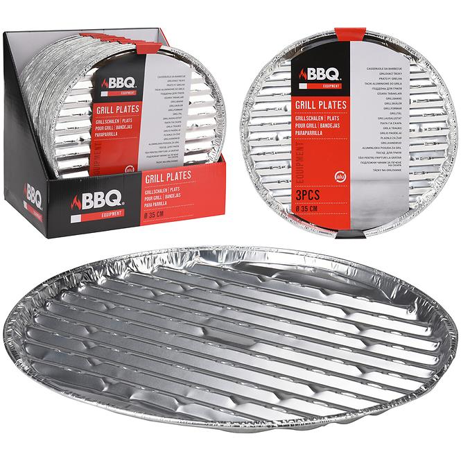Alumínium grilltálca 3 db kerek