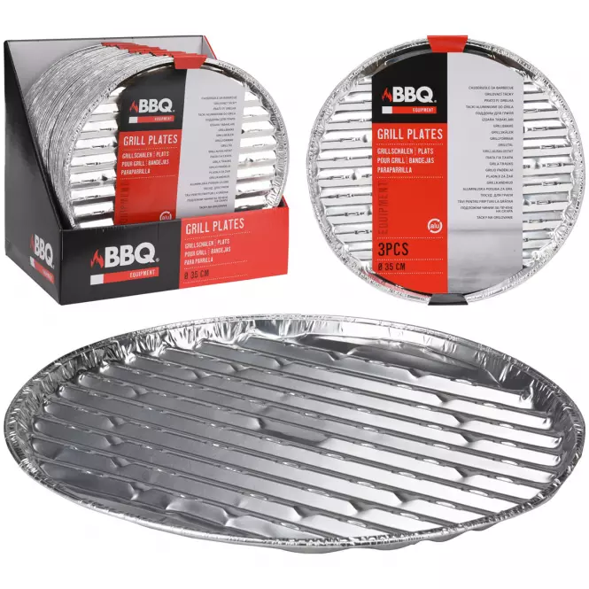 Alumínium grilltálca 3 db kerek