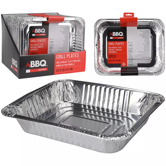 Grillezőtálca alumínium 2 db