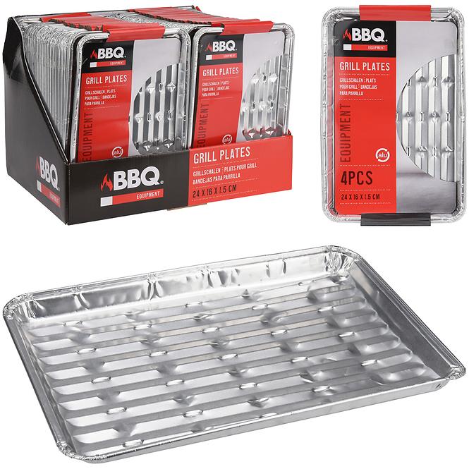 Grilltálca alumínium 4 db