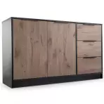 Komód Duarte 2D3S fekete/tölgy viking