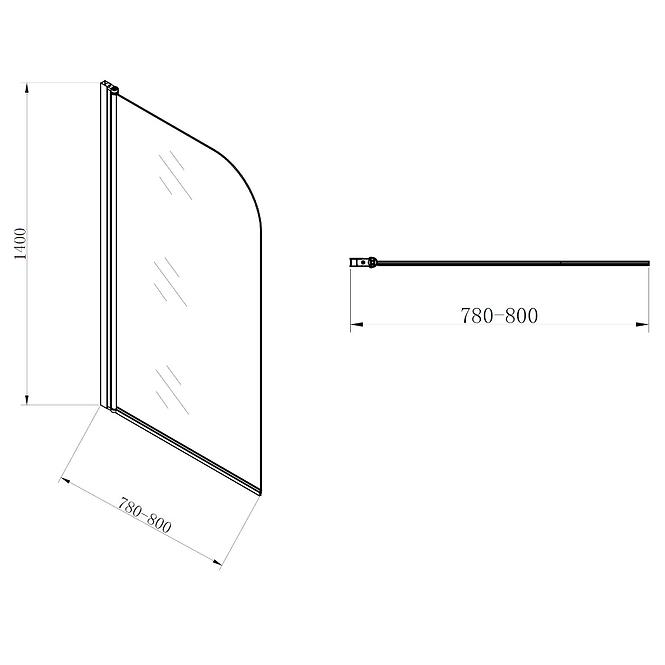 Kád üveglap Fames 80X140