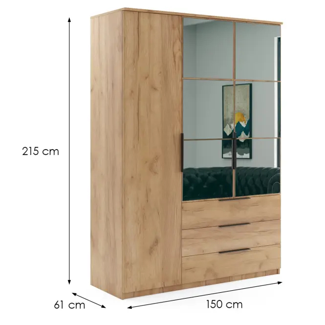 Szekrény Florencja craft arany 150x215,4