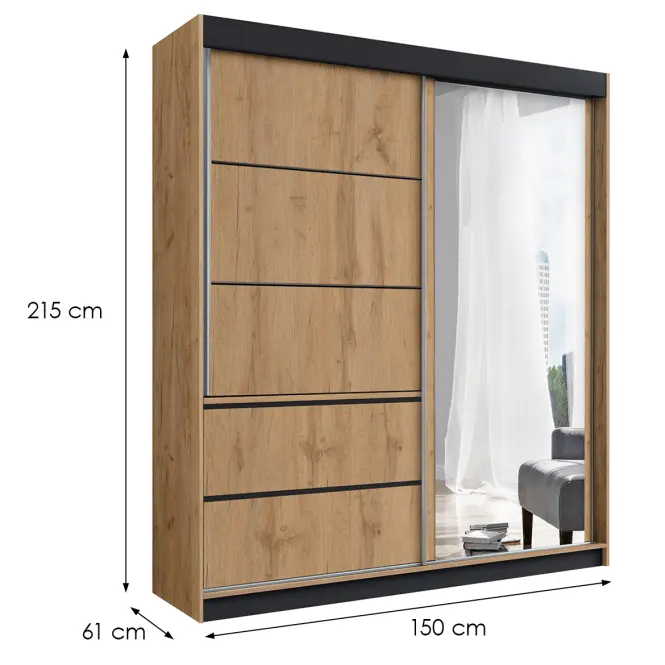 Szekrény Adel craft arany 150x215,4
