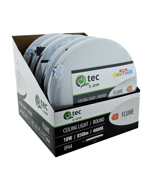 Mennyezeti lámpa LED QTEC Q-221CP Flume 10W 4000K fekete,5