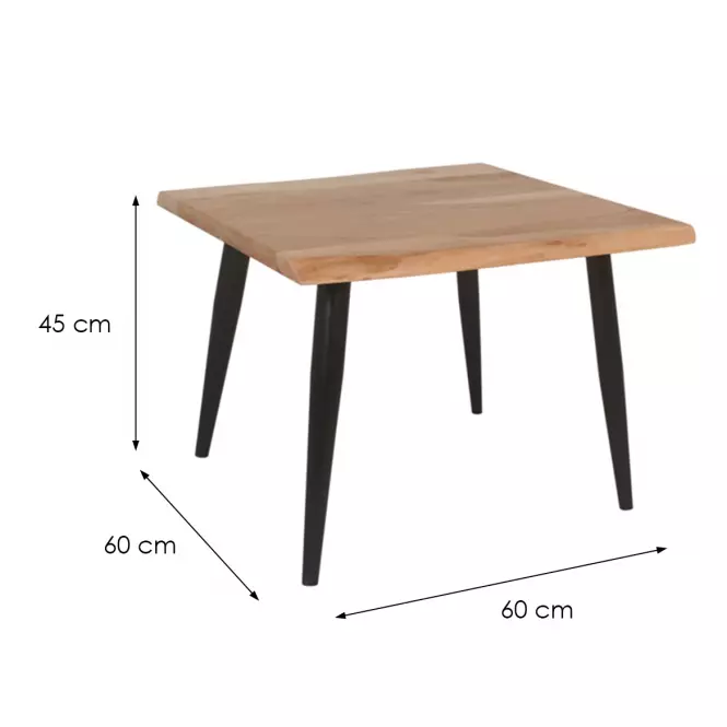 Dohányzóasztal Hector 60 9498 Természetes/fekete,2