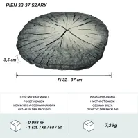 Lépcsőfok 32–37 cm szürke