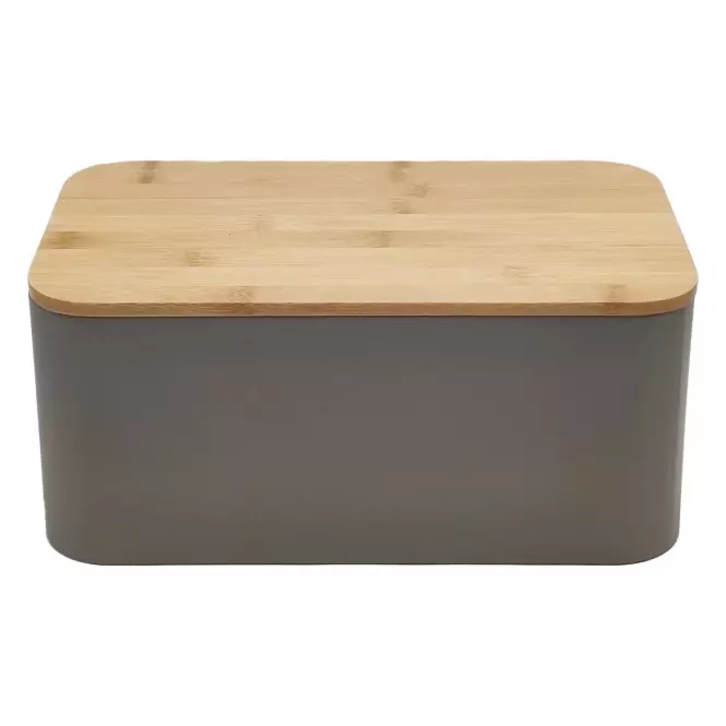 Kenyérkosár bambusz fedéllel taupe FTC1898 30x18x13 cm