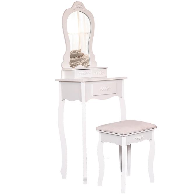 Fésülködő asztal +Taburett Sylvia 012 9512 fehér