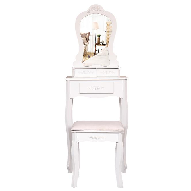 Fésülködő asztal +Taburett Sylvia 012 9512 fehér