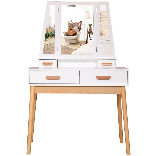 Fésülködő asztal +Taburett Sylvia 015 9514 fehér/természetes