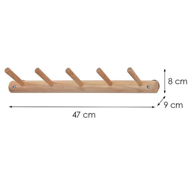 Akasztó Faipari HorgokkalGc7316-5 Természetes,2