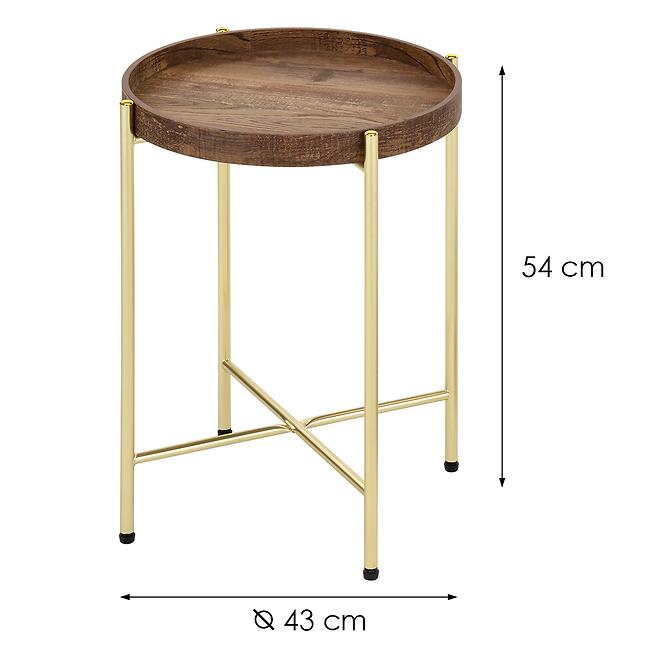 Dohányzóasztal Gc6764 43x43x54 Sárgaréz/Antik