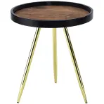 Dohányzóasztal Gc7549 43x43x48 Sárgaréz/Fekete/Antik