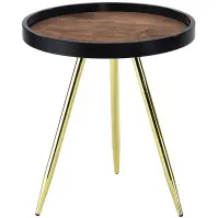 Dohányzóasztal Gc7549 43x43x48 Sárgaréz/Fekete/Antik
