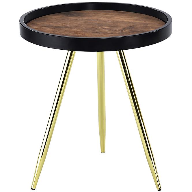 Dohányzóasztal Gc7549 43x43x48 Sárgaréz/Fekete/Antik