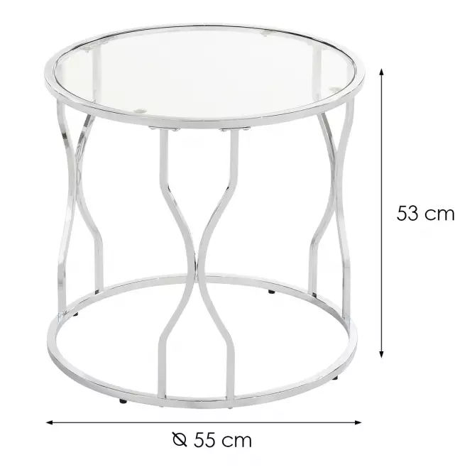 Dohányzóasztal Gc7281 55x55x53 Króm/üveg,2