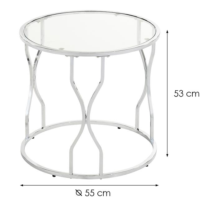 Dohányzóasztal Gc7281 55x55x53 Króm/üveg,2