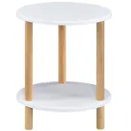 Dohányzóasztal Gc7405 35x35x43 Fehér/Természetes