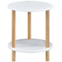 Dohányzóasztal Gc7405 35x35x43 Fehér/Természetes