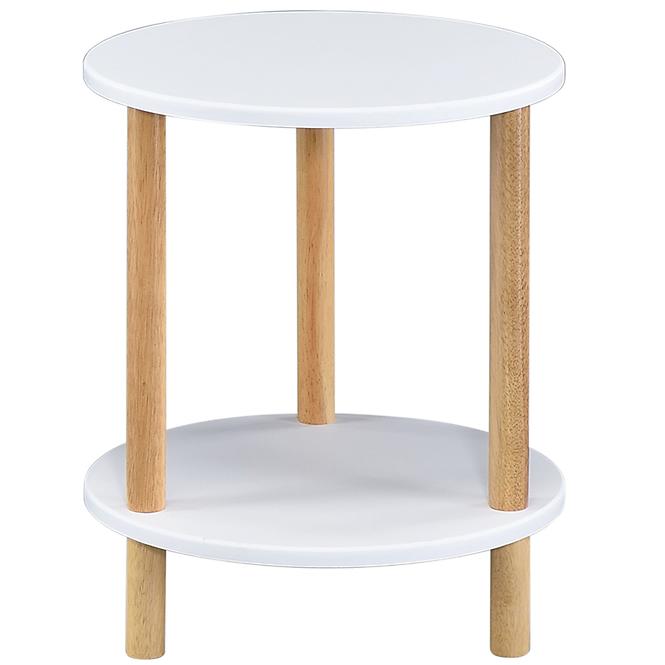 Dohányzóasztal Gc7405 35x35x43 Fehér/Természetes