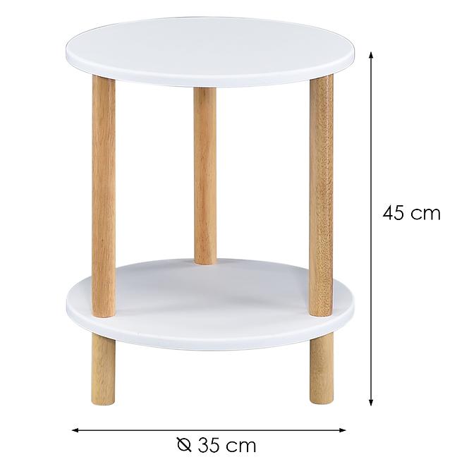 Dohányzóasztal Gc7405 35x35x43 Fehér/Természetes