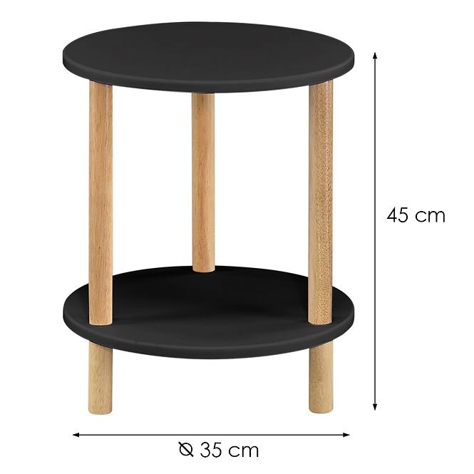 Dohányzóasztal Gc7405 35x35x43 Fekete/Természetes