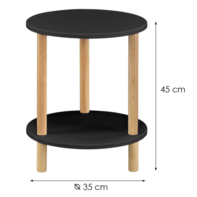 Dohányzóasztal Gc7405 35x35x43 Fekete/Természetes,2