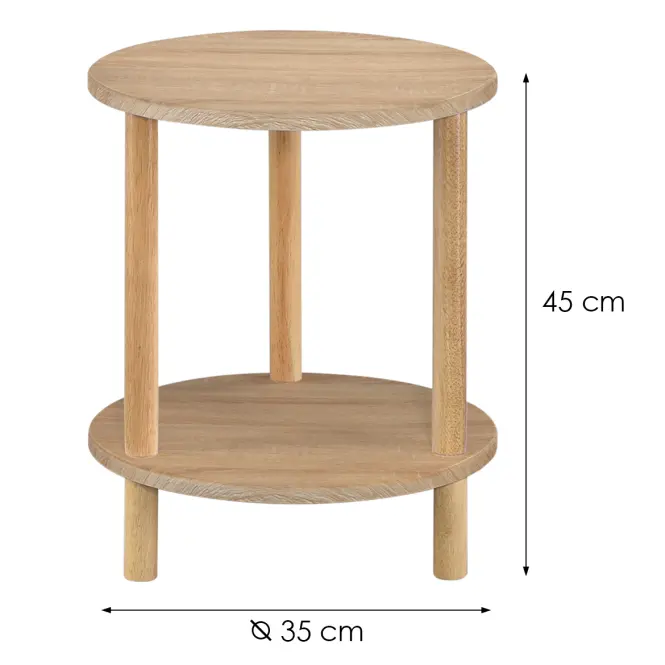 Dohányzóasztal Gc7405 35x35x43 Sonoma/Természetes,2