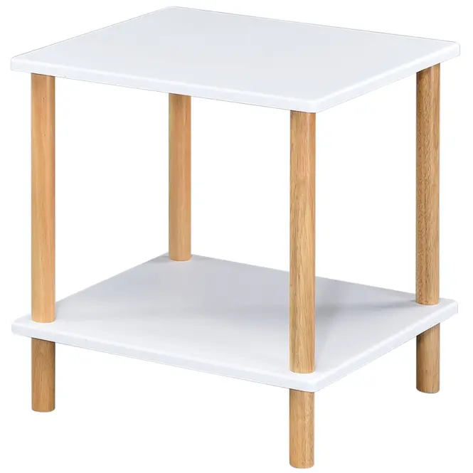 Dohányzóasztal Gc7404 40x40x45 Fehér/Természetes