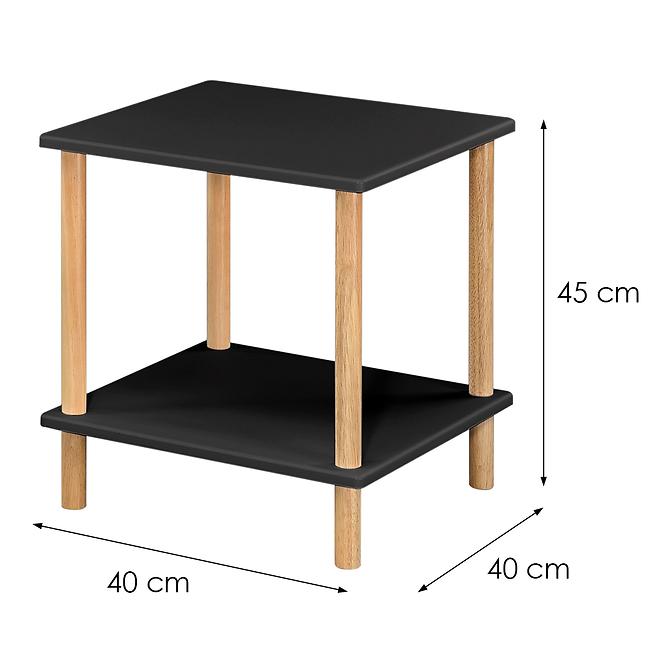 Dohányzóasztal Gc7404 40x40x45 Fekete/Természetes