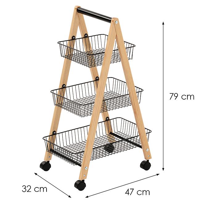 Tárolókosár Gc6182 3 Természetes/Fekete