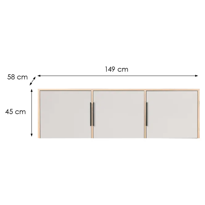 Szekrény Hosszabbítás Duarte D3  Kaszmir / tölgy Wotan / tükör