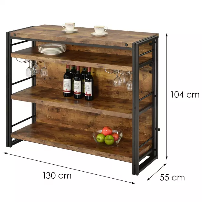 Bár asztal GC5140 Barna/Fekete,2