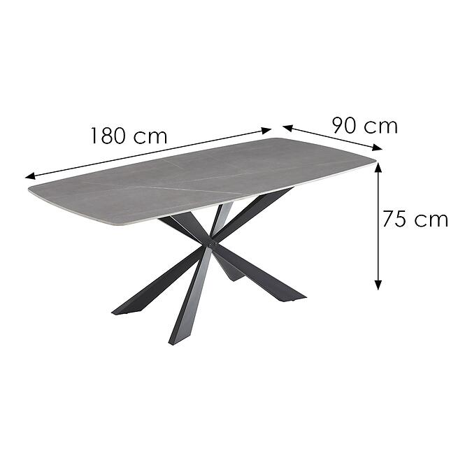 Asztal Camilius Cross 9954 Kerámiai/Fekete,2