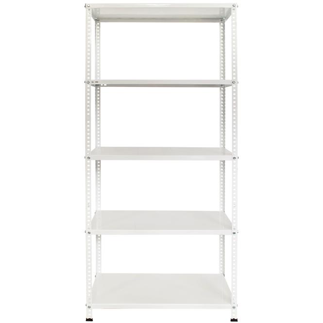 Fém tároló állványok fehér 180x75x30 cm – 5 polccal/40 kg